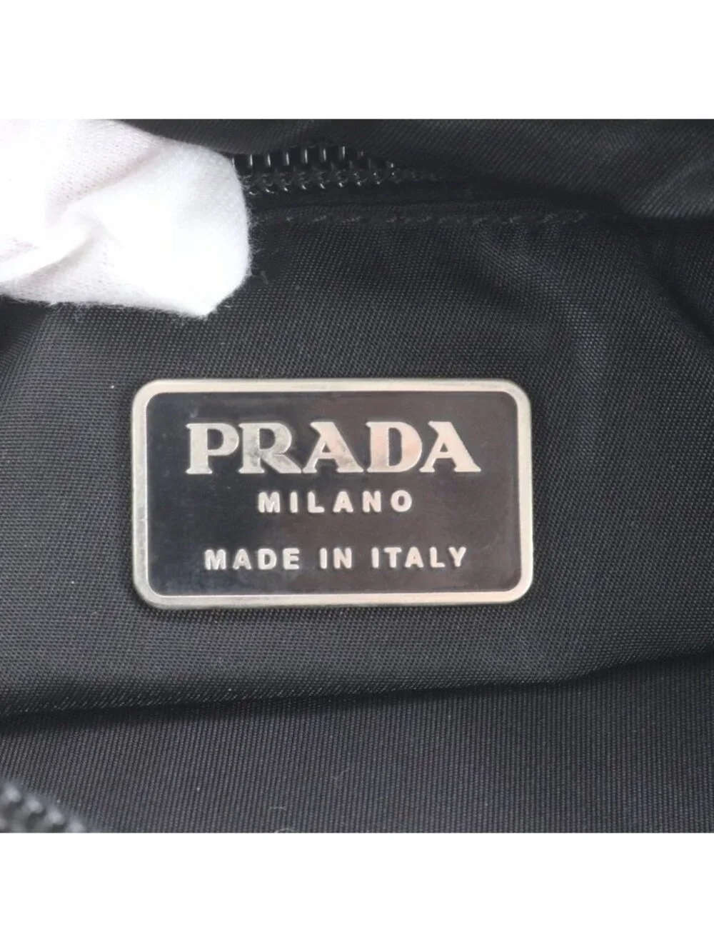 Prada White Tessuto Nylon Triangle Logo Leather Shoulder Bag Crossbody